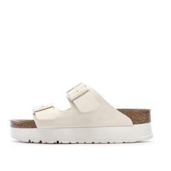 Klapki damskie Birkenstock Arizona Flex. Brązowe klapki damskie Birkenstock, bez wzorów, z materiału, bez obcasa, bez zapięcia. Za 332.10 zł.