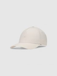 4F Czapka z daszkiem strapback uniseks - biała S/M. Białe czapki z daszkiem damskie 4F, na lato, bez wzorów, z syntetyku. Za 59.99 zł.