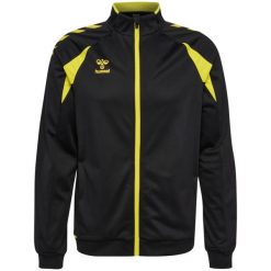 Kurtka z dresu Hummel Core 2.0. Czarne kurtki damskie Hummel, bez wzorów, z dresówki, bez kaptura. Za 223.50 zł.