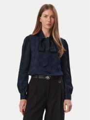 Tommy Hilfiger Bluzka WW0WW52238 Granatowy Regular Fit. Niebieskie bluzki damskie Tommy Hilfiger, bez wzorów, z wiskozy, bez kołnierzyka, bez ramiączek. Za 649.99 zł.