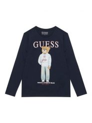 Guess Bluzka L6YI20 K3752 Granatowy Regular Fit. Niebieskie t-shirty i koszulki chłopięce Guess, z aplikacjami, z bawełny, bez kołnierzyka, bez ramiączek. Za 114.99 zł.
