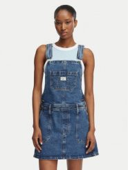 Guess Jeans Sukienka jeansowa W6GK25 D5M4O Niebieski Regular Fit. Niebieskie sukienki damskie Guess Jeans, z aplikacjami, z bawełny, bez ramiączek. Za 439.00 zł.