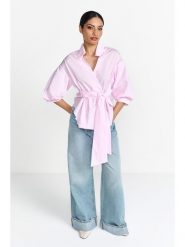 Rich & Royal Bluzka w kolorze jasnoróżowym rozmiar: 36. Różowe bluzki damskie Rich & Royal, bez wzorów, z bawełny, bez kołnierzyka, bez ramiączek. Za 205.45 zł.