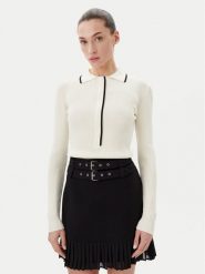 Bruuns Bazaar Sweter Johania BBW3653 Biały Slim Fit. Białe swetry klasyczne damskie Bruuns Bazaar, xs, z wiskozy, bez kołnierzyka. Za 359.99 zł.
