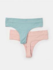 Stringi typu tanga 2 pack - wielobarwny. Czerwone stringi Sinsay, bez wzorów. Za 19.99 zł.
