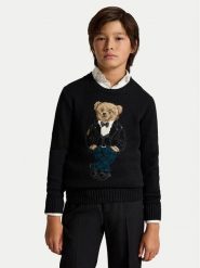 Polo Ralph Lauren Sweter 323B29194001 Czarny Regular Fit. Czarne swetry chłopięce Polo Ralph Lauren, z bawełny, bez kołnierzyka. Za 1,018.99 zł.