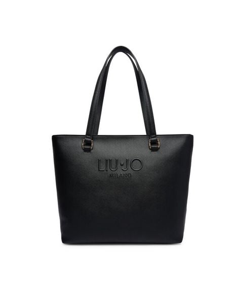 Liu Jo Torebka Halona AF5321 E0087 Czarny. Czarne shopper bag Liu Jo, bez wzorów, ze skóry, bez dodatków. Za 439.99 zł.