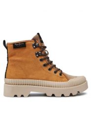 Pepe Jeans Botki Ascot Desert PLS50429 Brązowy. Brązowe botki damskie Pepe Jeans, z jeansu, bez obcasa, na płaskiej podeszwie, bez zapięcia. Za 369.99 zł.