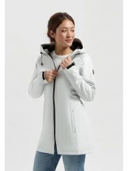 TRAVELIN' Kurtka softshellowa "Tuula" w kolorze białym rozmiar: 44. Białe kurtki sportowe damskie Travelin', z aplikacjami, z polaru, bez kaptura. Za 280.44 zł.