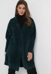 Ciemnozielony Płaszcz z Bawełną Oversize Klepheia. Zielone płaszcze damskie Born2be, bez wzorów, z bawełny, bez kaptura. Za 169.99 zł.