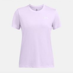 Koszulka szybkoschnąca damska Under Armour UA Tech Twist SS. Fioletowe koszulki damskie Under Armour, xs, bez wzorów, bez kołnierzyka, bez ramiączek. Za 98.99 zł.
