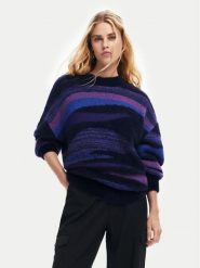 Desigual Sweter Bristol 24WWJF71 Granatowy Regular Fit. Niebieskie swetry klasyczne damskie Desigual, l, z syntetyku, bez kołnierzyka. Za 439.99 zł.