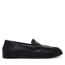 Półbuty Tommy Hilfiger. Czarne półbuty damskie Tommy Hilfiger, bez wzorów, bez obcasa, na płaskiej podeszwie, bez zapięcia. Za 319.99 zł.