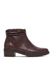 Rieker Botki CEO-Y0551-25 Brązowy. Brązowe botki damskie Rieker, ze skóry, bez obcasa, na słupku, bez zapięcia. Za 349.99 zł.