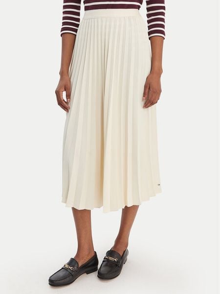 Tommy Hilfiger Spódnica plisowana WW0WW48538 Écru Regular Fit. Spódnice damskie Tommy Hilfiger, bez wzorów, z syntetyku. Za 529.99 zł.