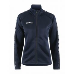 Damska kurtka dresowa z pełnym zamkiem błyskawicznym Craft Squad 2.0. Niebieskie kurtki damskie Craft, xl, bez wzorów, z dresówki, z kapturem. Za 245.05 zł.