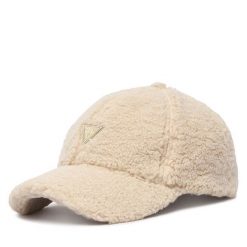 Czapka z daszkiem Guess. Brązowe czapki z daszkiem damskie Guess, z aplikacjami. Za 264.99 zł.