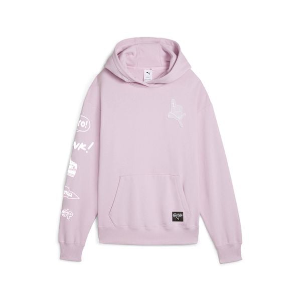 Bluza z kapturem damskie Puma X Sophia Chang Graphic Hoodie. Czerwone bluzy damskie Puma, l, bez wzorów, z bawełny, z kapturem. Za 490.00 zł.