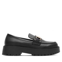 Loafersy DeeZee. Czarne czółenka damskie DeeZee, bez wzorów, bez obcasa, na obcasie. Za 149.99 zł.