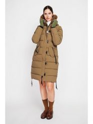 ASSUILI Płaszcz pikowany w kolorze jasnobrązowym rozmiar: 38. Brązowe płaszcze damskie Assuili, bez wzorów, bez kaptura. Za 369.99 zł.