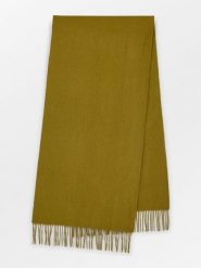 Becksöndergaard Wełniany szal w kolorze oliwkowym - 220 x 50 cm rozmiar: onesize. Zielone szaliki damskie Becksöndergaard, bez wzorów, z materiału. Za 173.99 zł.