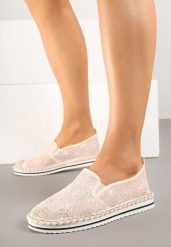 Różowe Espadryle Ozdobione Plecionką Erelitia. Czerwone espadryle damskie Born2be, bez wzorów, z jeansu, bez obcasa. Za 74.99 zł.