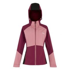 Damska wodoodporna kurtka z kapturem Regatta Desoto. Fioletowe kurtki damskie Regatta, bez wzorów, z kapturem. Za 299.99 zł.