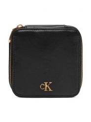 Calvin Klein Portfel Ck Jewelry Box LV04F3705G Czarny. Czarne portfele damskie Calvin Klein, bez wzorów, ze skóry. Za 249.99 zł.