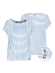 Sublevel Koszulka w kolorze błękitno-białym rozmiar: S. Białe bluzki damskie Sublevel, s, bez wzorów, z bawełny, bez kołnierzyka, bez ramiączek. Za 57.33 zł.