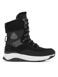 Rieker Revolution Lifestyle Trzewiki W0066-00 Czarny. Czarne botki damskie Rieker Revolution Lifestyle, ze skóry, bez obcasa, na płaskiej podeszwie, bez zapięcia. Za 398.99 zł.