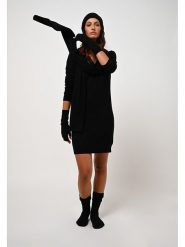 AUTHENTIC CASHMERE Kaszmirowa sukienka "Capelet" w kolorze czarnym rozmiar: S. Czarne sukienki damskie AUTHENTIC CASHMERE, bez wzorów, z kaszmiru, bez ramiączek. Za 485.44 zł.