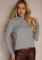 Szary Casualowy Golf Arlotta. Szare golfy damskie Renee, s, bez wzorów, bez ramiączek. Za 44.99 zł.