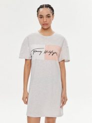 Tommy Hilfiger Sukienka codzienna UW0UW04969 Szary Relaxed Fit. Szare sukienki damskie Tommy Hilfiger, bez wzorów, z bawełny, bez ramiączek. Za 289.99 zł.