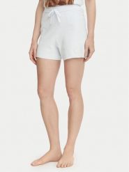 Guess Szorty materiałowe O6BD01 Z1148 Niebieski jasny Regular Fit. Niebieskie szorty damskie Guess, z aplikacjami, z materiału. Za 194.99 zł.