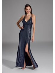 SWING Sukienka w kolorze granatowym rozmiar: 42. Niebieskie sukienki damskie Swing, bez wzorów, bez ramiączek. Za 304.99 zł.