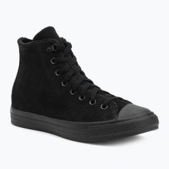 Trampki Converse Chuck Taylor All Star Hi Suede Faux Fur. Czarne trampki damskie Converse, bez wzorów, bez zapięcia. Za 259.99 zł.