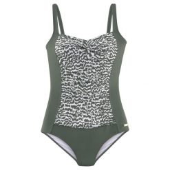 Strój kąpielowy Sansa. Zielone stroje jednoczęściowe LASCANA, bez wzorów, z elastanu. Za 381.00 zł.