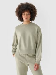 4F Bluza dresowa oversize nierozpinana bez kaptura damska - oliwkowa L. Brązowe bluzy damskie 4F, l, bez wzorów, z bawełny, bez kaptura. W wyprzedaży za 69.99 zł.