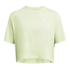 Koszulka damska Under Armour Boxy Crop Logo. Zielone koszulki sportowe damskie Under Armour, l, bez wzorów, bez ramiączek. Za 78.99 zł.