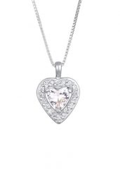 Elli Damski wisiorek serce miłość z cyrkoniami ze srebra próby 925 Sterling Silver Naszyjniki 1 ct. Szare naszyjniki damskie Elli, z cyrkonią, srebrne. Za 241.39 zł.