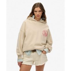 Damska bluza oversize z kapturem Superdry Lo-fi Outdoor. Szare bluzy damskie Superdry, na zimę, l, bez wzorów, z kapturem. Za 375.50 zł.
