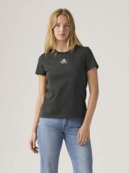Levi's Koszulka w kolorze antracytowym rozmiar: S. Czarne bluzki damskie Levi's, s, bez wzorów, z bawełny, bez kołnierzyka, bez ramiączek. Za 73.95 zł.
