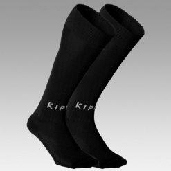 Second Life - Skarpety piłkarskie Kipsta Essential - Stan Doskonały. Czarne skarpetki damskie KIPSTA, bez wzorów, z materiału. Za 11.99 zł.