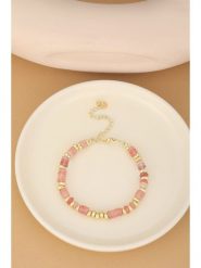 Atelier MIU Pozłacana bransoletka z agatem rozmiar: onesize. Różowe bransoletki damskie atelier MIU, pozłacane. Za 39.99 zł.