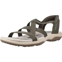 Sandały SKECHERS 163460S Zielony. Zielone sandały damskie Skechers, bez wzorów, z materiału, bez obcasa, bez zapięcia. Za 279.99 zł.
