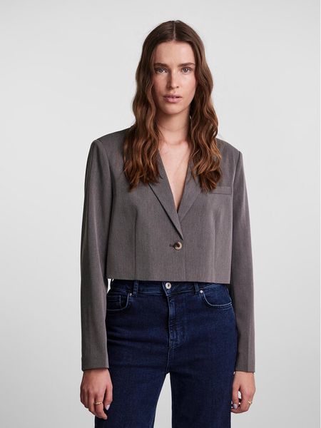 Pieces Marynarka 17141850 Szary Cropped Fit. Szare marynarki i żakiety damskie Pieces, l, bez wzorów, z syntetyku. Za 159.99 zł.