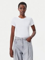 Calvin Klein Jeans T-Shirt Logo J20J225540 Biały Regular Fit. Białe t-shirty damskie Calvin Klein Jeans, m, bez wzorów, z bawełny, bez kołnierzyka. Za 109.99 zł.