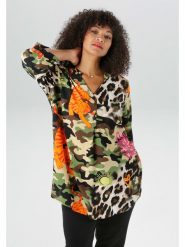 Aniston Bluzka ze wzorem rozmiar: 48. Bluzki damskie Aniston, bez wzorów, z wiskozy, bez kołnierzyka, bez ramiączek. Za 60.73 zł.