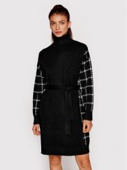 Silvian Heach Sukienka dzianinowa PGA22126VE Czarny Regular Fit. Czarne sukienki damskie Silvian Heach, bez wzorów, z dzianiny, bez ramiączek. Za 579.99 zł.