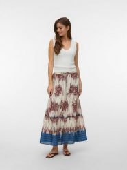 Vero Moda Spódnica w kolorze beżowo-jasnobrązowo-niebieskim rozmiar: L. Brązowe spódnice damskie Vero Moda, l, bez wzorów, z bawełny, maxi. Za 126.75 zł.